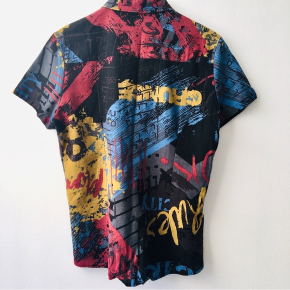 SHEIN button down men multicolor shirt - Picture 8 of 11